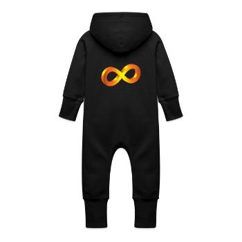 infini - Grenouillère à capuche bio en molleton Bébé - noir - Dos