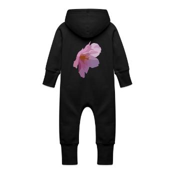 Blüten - Baby Bio Sweat Overall mit Kapuze - Schwarz - Hinten