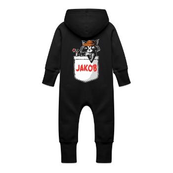 raton laveur Jakob - Grenouillère à capuche bio en molleton Bébé - vanille - Dos