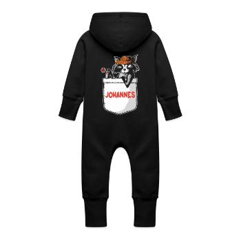 Raton laveur Johannes - Grenouillère à capuche bio en molleton Bébé - vanille - Dos