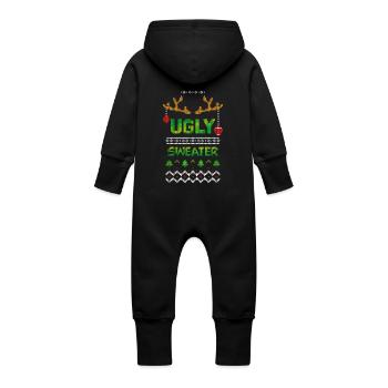 ugly christmas sweater weihnachten - Baby Bio Sweat Overall mit Kapuze - Schwarz - Hinten