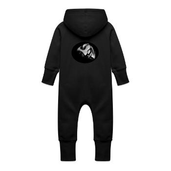 anonyme - Grenouillère à capuche bio en molleton Bébé - noir - Dos