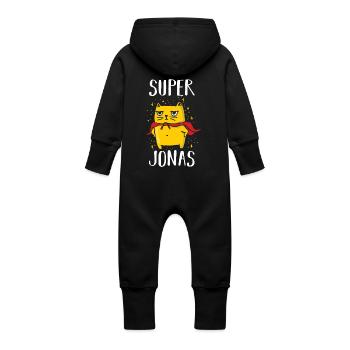 Jonas - Baby Organic Sweat Overalls With Hood - vanilla - Back