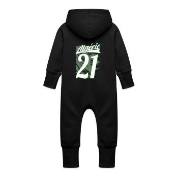 algérie Drapeau - Grenouillère à capuche bio en molleton Bébé - noir - Dos
