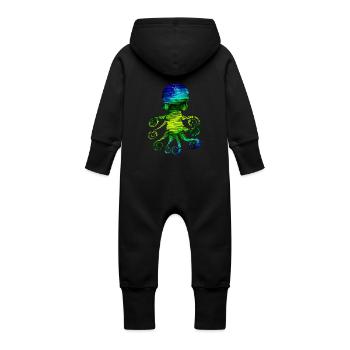 Calmar - Grenouillère à capuche bio en molleton Bébé - noir - Dos