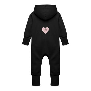 Ma mère est la meilleure - Grenouillère à capuche bio en molleton Bébé - noir - Dos