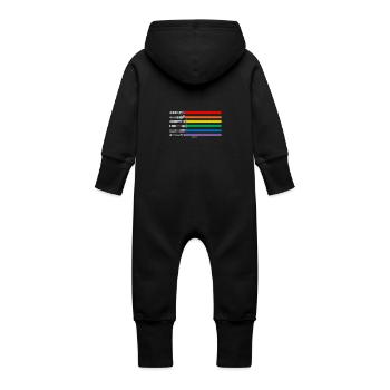 Cadeau de bannière LGBT PRIDE épée laser - Grenouillère à capuche bio en molleton Bébé - noir - Dos
