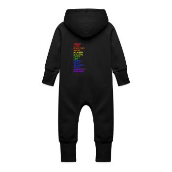 Science is real - LGBT - Baby Organic Sweat Overalls With Hood - black - Back