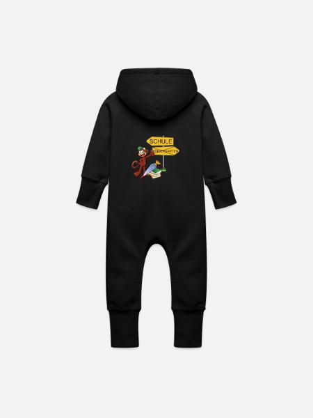 Enrollment monkey - Baby Organic Sweat Overalls With Hood - black