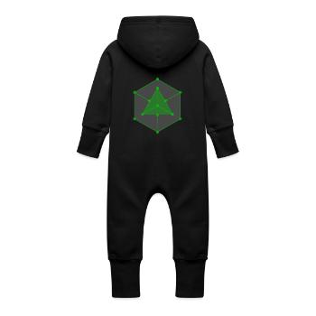 Enlightened Logo Portale - Baby Bio Sweat Overall mit Kapuze - Schwarz - Hinten