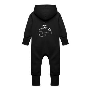 Da Bouncer - White - Baby Organic Sweat Overalls With Hood - vanilla - Back