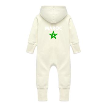 Maroc - Grenouillère à capuche bio en molleton Bébé - vanille - Dos