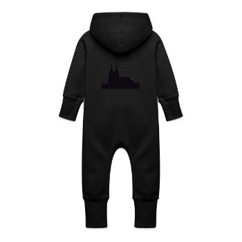 Cathédrale de Cologne - Grenouillère à capuche bio en molleton Bébé - noir - Dos