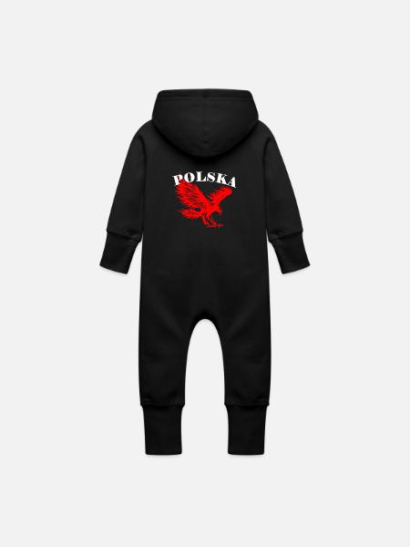 Polska - Baby Bio Sweat Overall mit Kapuze - Schwarz
