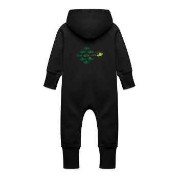 vegans dare hell - Baby Bio Sweat Overall mit Kapuze - Schwarz - Hinten