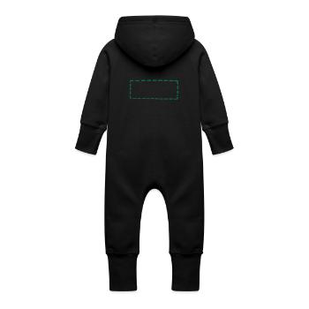 gestricheltes rechteck - Baby Bio Sweat Overall mit Kapuze - Schwarz - Hinten