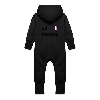 Equipe d'Equipe FRANCE - Grenouillère à capuche bio en molleton Bébé - noir - Dos