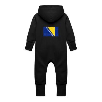 Bosnien - Baby Bio Sweat Overall mit Kapuze - Schwarz - Hinten