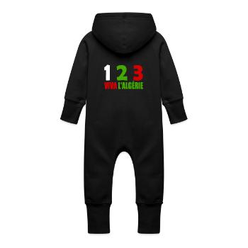 Algérie - Grenouillère à capuche bio en molleton Bébé - noir - Dos