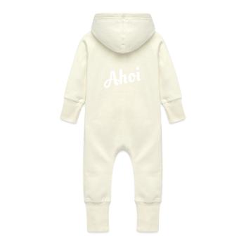 Ahoi - Baby Bio Sweat Overall mit Kapuze - Vanille-Milchshake - Hinten