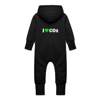I love co2 - Grenouillère à capuche bio en molleton Bébé - vanille - Dos