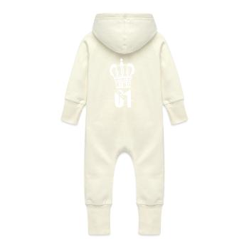 KING - Baby Organic Sweat Overalls With Hood - vanilla - Back