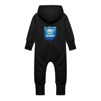 Tauchen Taucher Salzwasser Heilt Meer Geschenk - Baby Bio Sweat Overall mit Kapuze - Schwarz - Hinten