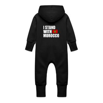 I stand with morocco maroc - Grenouillère à capuche bio en molleton Bébé - vanille - Dos