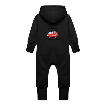 nachwuchs_feuerwehrmann - Baby Bio Sweat Overall mit Kapuze - Schwarz - Hinten