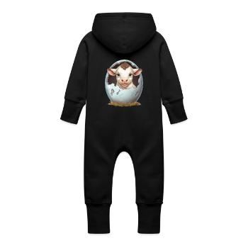 Éclosions d’agneau sucré : le début d’une nouvelle vie - Grenouillère à capuche bio en molleton Bébé - noir - Dos
