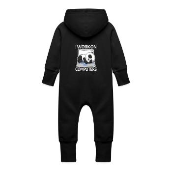 Computer Nerd Programmierer Herren Geschenk - Baby Bio Sweat Overall mit Kapuze - Vanille-Milchshake - Hinten