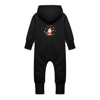 Noël mignon dessin animé hiver père noël cadeau - Grenouillère à capuche bio en molleton Bébé - vanille - Dos