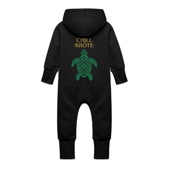 Turtle for Chiller - Baby Organic Sweat Overalls With Hood - black - Back