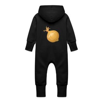 Oignons - Grenouillère à capuche bio en molleton Bébé - noir - Dos
