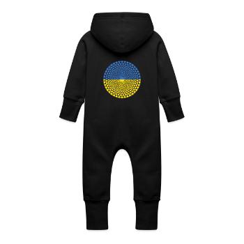 L'Ukraine L'Ukraine Україна L'amour Mandala de coeur - Grenouillère à capuche bio en molleton Bébé - noir - Dos