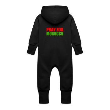 Pray for morocco - Grenouillère à capuche bio en molleton Bébé - noir - Dos