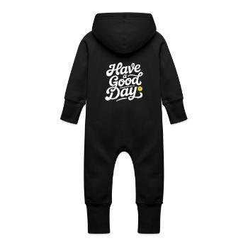 Have A Good Day - Baby Bio Sweat Overall mit Kapuze - Schwarz - Hinten