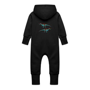 Baryonyx (klassisch) - Baby Bio Sweat Overall mit Kapuze - Schwarz - Hinten