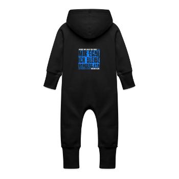 Hamburg Fußball Fan - Baby Bio Sweat Overall mit Kapuze - Schwarz - Hinten