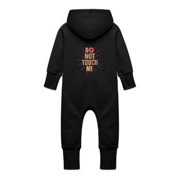 Ne me touche pas - Grenouillère à capuche bio en molleton Bébé - noir - Dos