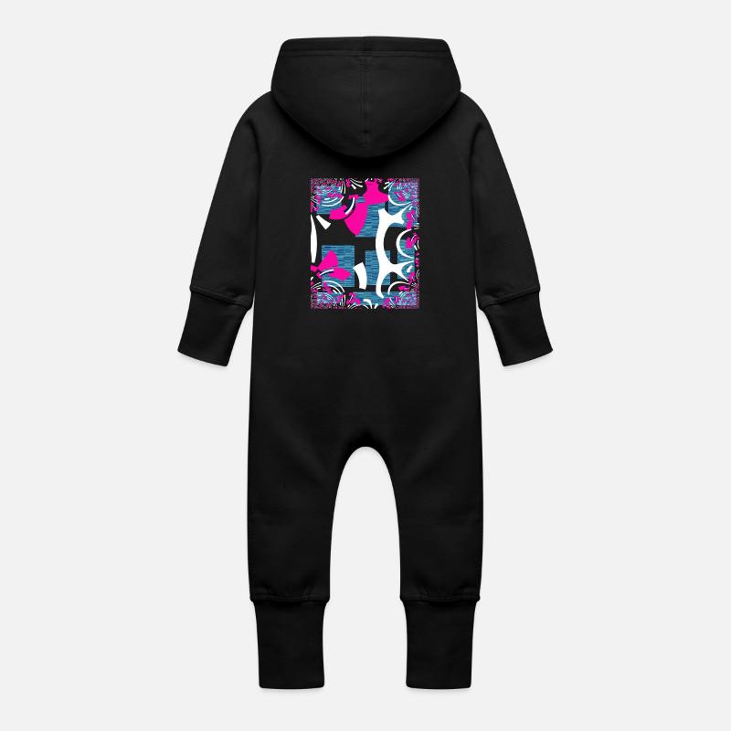 Bandera Rosa - Grenouillère à capuche bio en molleton Bébé - noir