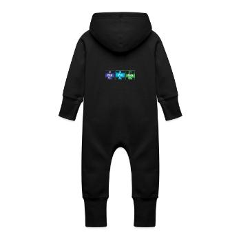 BA ZN GA Physiker Geschenk Urknall - Baby Bio Sweat Overall mit Kapuze - Schwarz - Hinten