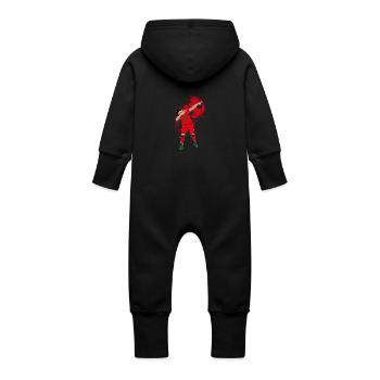 Maroc Équipe nationale de football - Grenouillère à capuche bio en molleton Bébé - noir - Dos