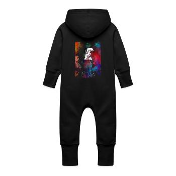 Cyclisme Sport de vélo #cycling #sport #biking - Grenouillère à capuche bio en molleton Bébé - noir - Dos