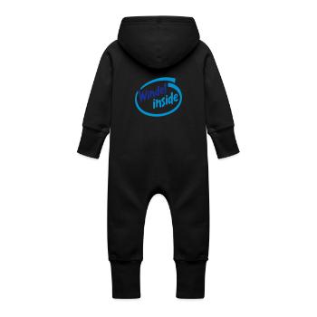Windel inside 3F - Vektor - Baby Bio Sweat Overall mit Kapuze - Schwarz - Hinten