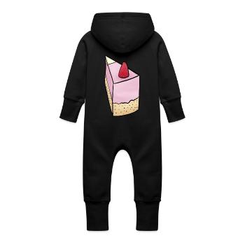 Tortenstück für Eltern-Baby-Partnerlook - Baby Bio Sweat Overall mit Kapuze - Schwarz - Hinten