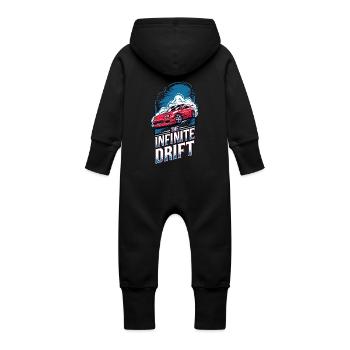 infinite drift - course voiture - Grenouillère à capuche bio en molleton Bébé - noir - Dos