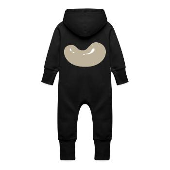 kidney beans beans veggie vegetables vegetables12 - Baby Organic Sweat Overalls With Hood - black - Back
