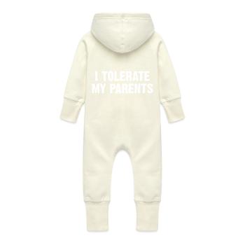 Tolérer mes parents - Grenouillère à capuche bio en molleton Bébé - vanille - Dos