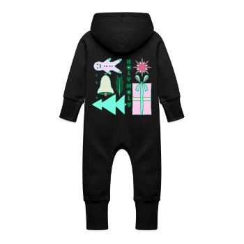 Saint Moly Noël - Grenouillère à capuche bio en molleton Bébé - noir - Dos